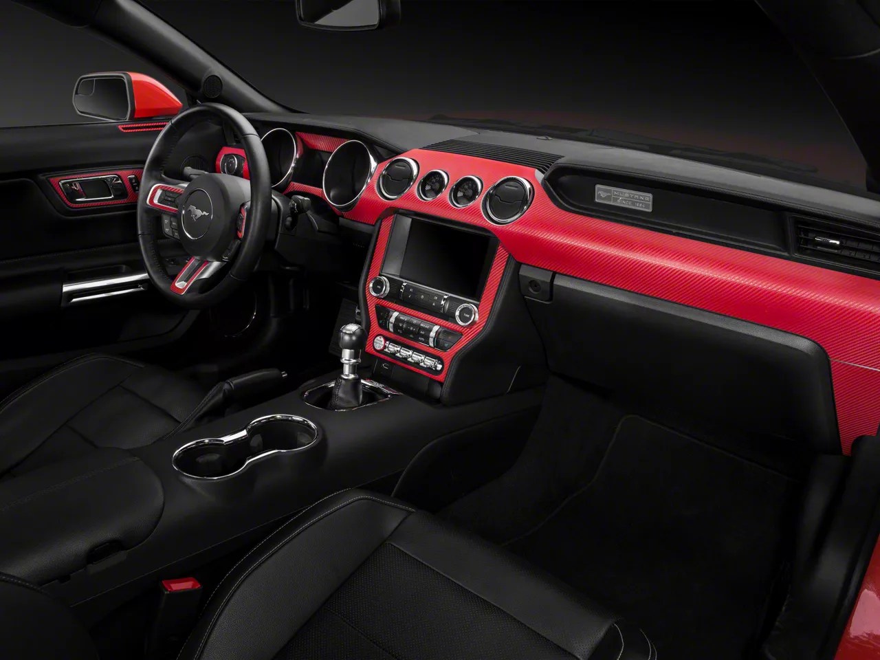 Red Carbon Fiber Mustang Dash Kit (1517 All) Free Shipping
