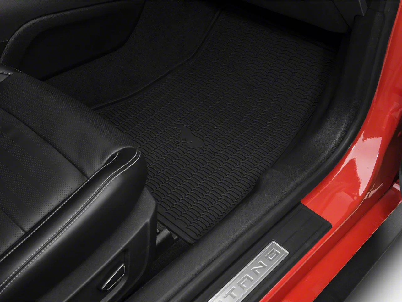 Ford Mustang Black All Weather Floor Mats w/ Running Pony Logo FR3Z