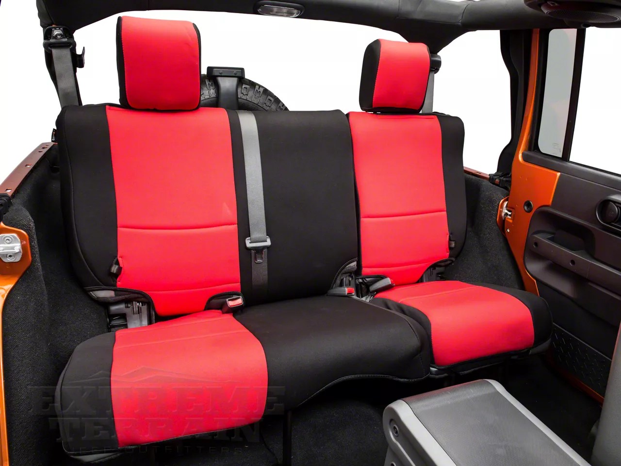 Rugged Ridge Wrangler Neoprene Front Seat Covers Black w/ Red Inserts