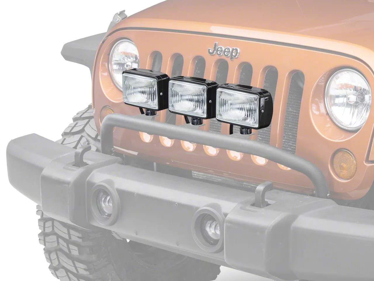 Rugged Ridge Wrangler 3 Halogen Fog Lights, Black, 5 in.x7 in., 100W w