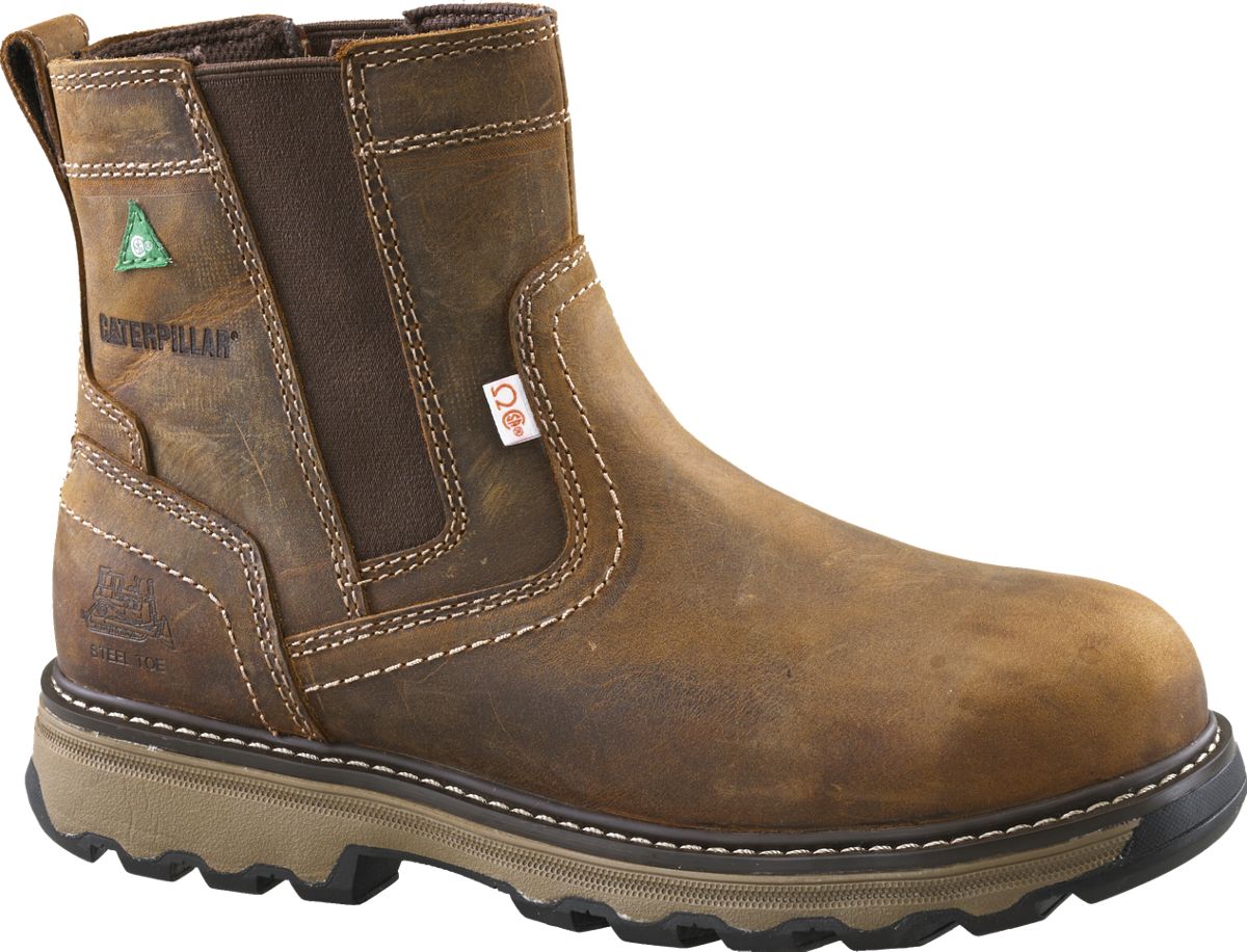 Men Pelton Steel Toe CSA Work Boot PullOns CAT Footwear