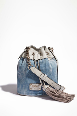Denim Sky Drawstring Bag