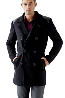 DoubleBreasted WoolBlend Peacoat