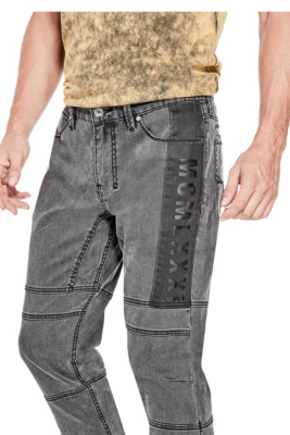 Slim Tapered Zip Moto Jeans