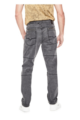 Slim Tapered Zip Moto Jeans