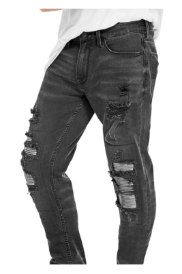 Slim Tapered Moto Jeans