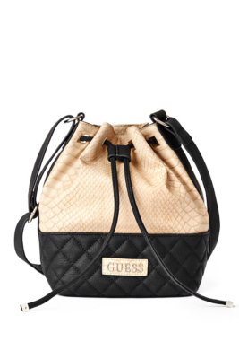 GUESS Women's Canaan SnakeEmbossed Bucket Bag