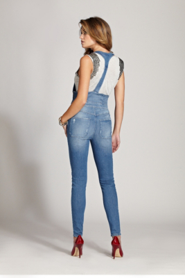 Lana HighWaisted Stretch Denim Overalls