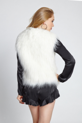 Draped FauxFur Vest