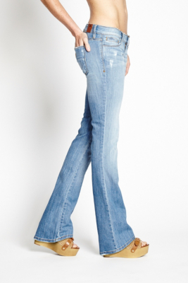 UltraLow Rise Bootcut Jeans in Blue Mellow Wash
