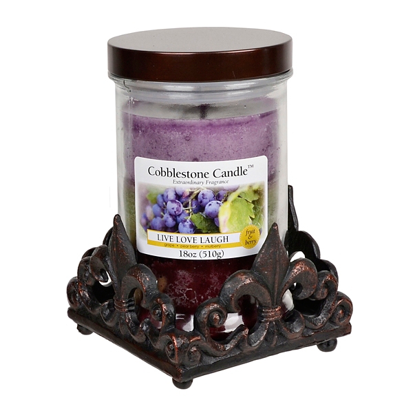 FleurdeLis Bronze Jar Candle Holder Kirklands