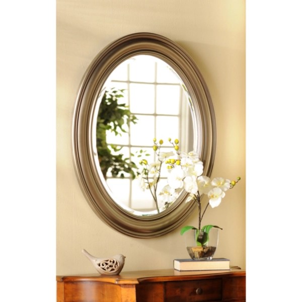 Distressed Silver Oval Framed Mirror Kirklands