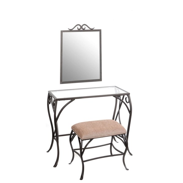 Glass & Metal Vanity with Stool Kirklands