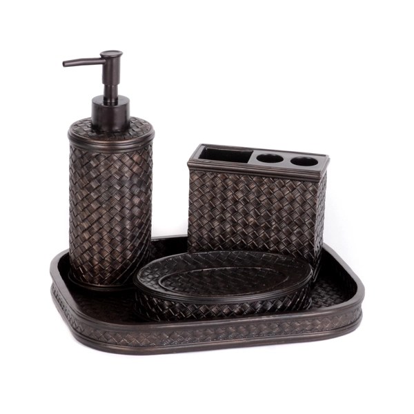 Dark Bronze Bamboo 4Piece Bath Accessory Set Kirklands