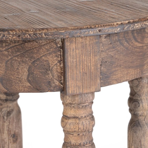 Distressed Round Wood Accent Table Kirklands