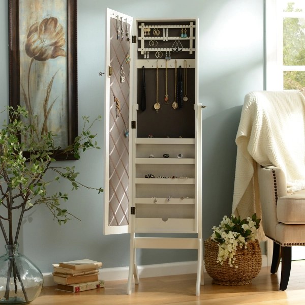 Ivory Cheval Jewelry Armoire Mirror Kirklands