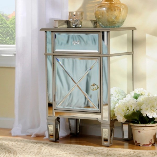 Silver Mirrored Nightstand Kirklands
