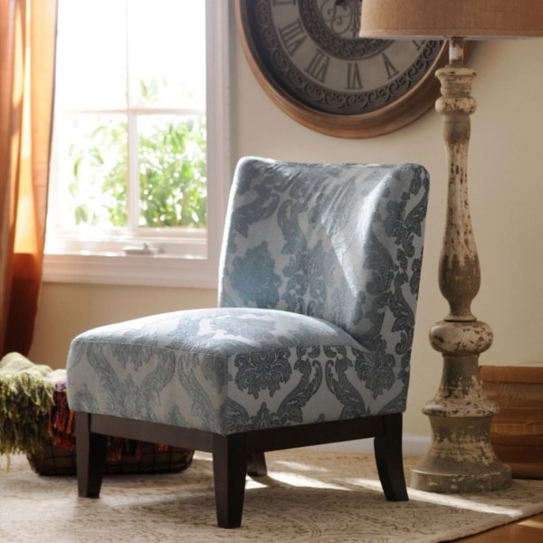 Blue Damask Slipper Chair Kirklands