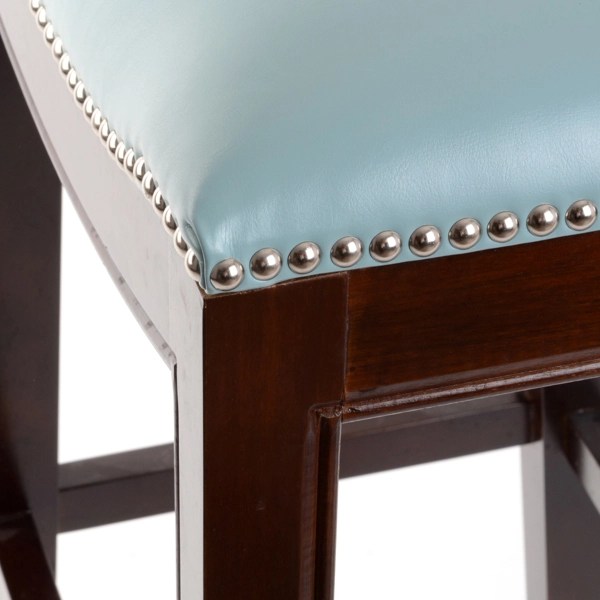 Everitt Blue Leather Bar Stool Kirklands
