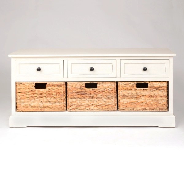 Ivory 6Drawer Storage Bench with Baskets Kirklands