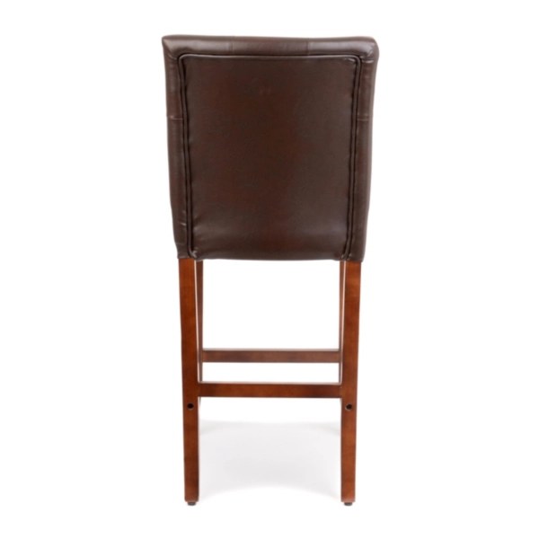 Brown Faux Leather Tufted Bar Stool Kirklands