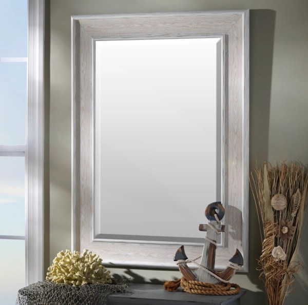 White Driftwood Framed Mirror, 33x45 Kirklands