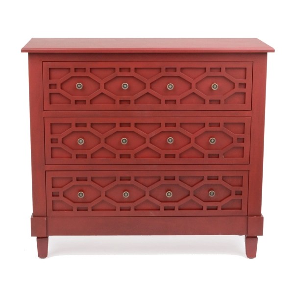 Red Hexagon 3Drawer Chest Kirklands