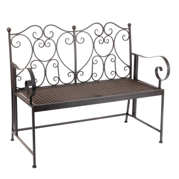 Bronze Heart Metal Outdoor Bench Kirklands