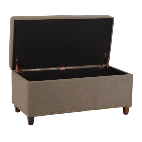 Gray Linen Storage Bench Kirklands