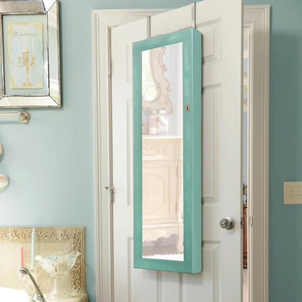 Distressed Turquoise Jewelry Armoire Mirror Kirklands