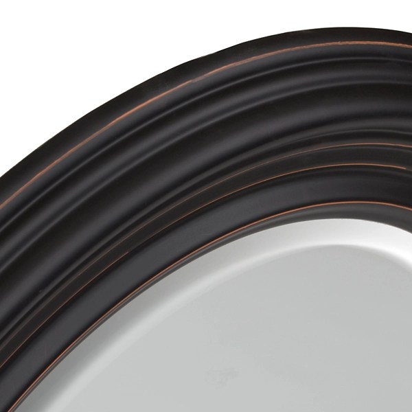 Distressed Black Oval Framed Mirror, 28x34 Kirklands