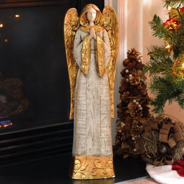 Traditional Cream Angel Statue Kirklands