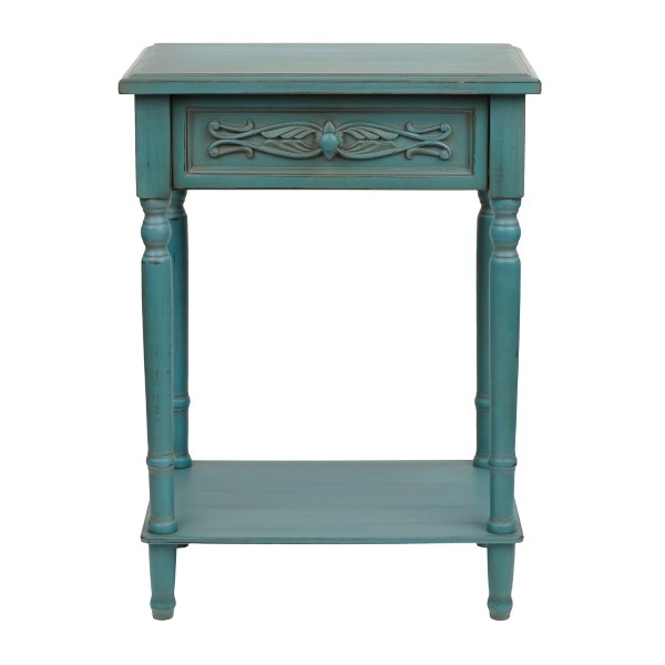 Brooke Distressed Turquoise Accent Table Kirklands