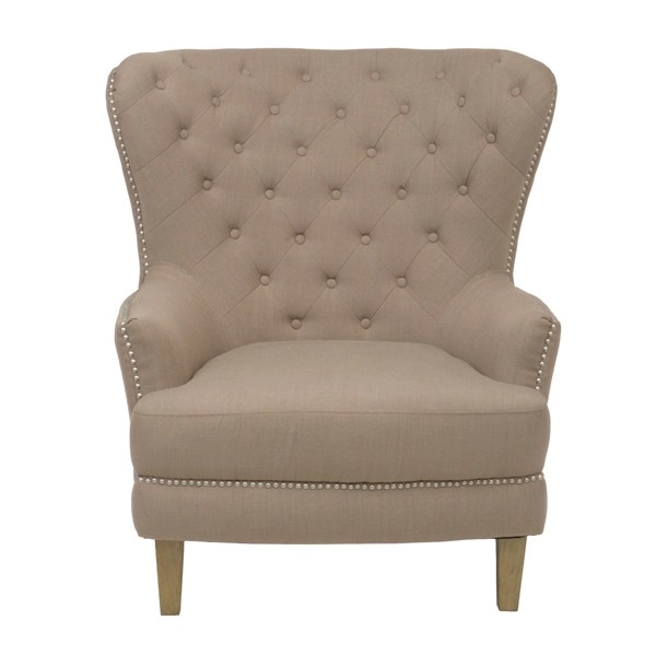 Taupe Tufted Wing Arm Chair Kirklands