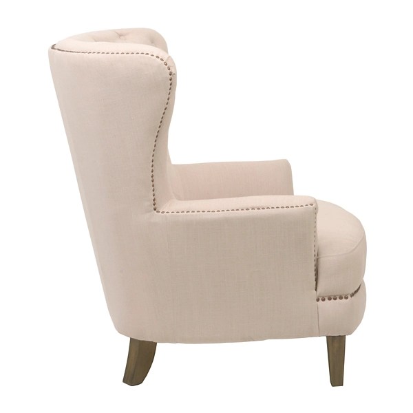 Ivory Tufted Wing Arm Chair Kirklands