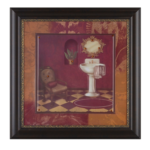 Red Luxe Bathroom II Framed Art Print Kirklands