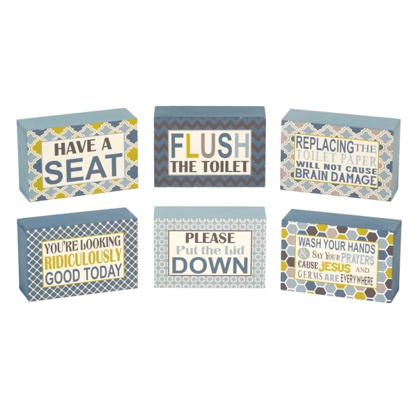 Humorous Bathroom Word Blocks Kirklands