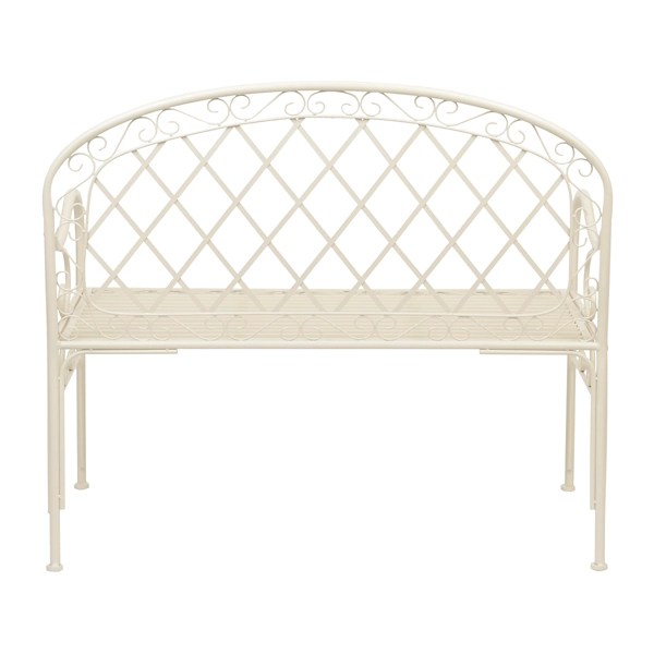 Cottage White Metal Bench Kirklands
