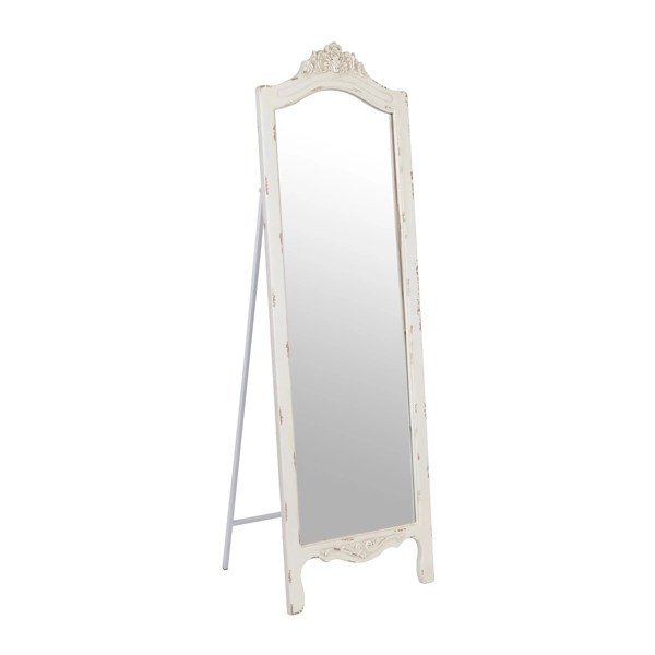 Cottage White Ornate Cheval Mirror Kirklands