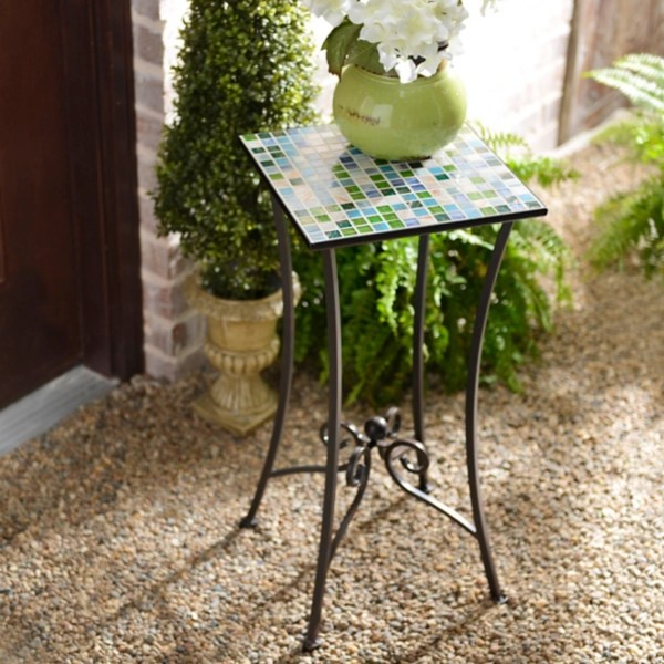Blue & Green Mosaic Tile Plant Stand Kirklands