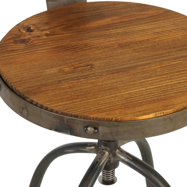 Brown Industrial Bar Stool Kirklands