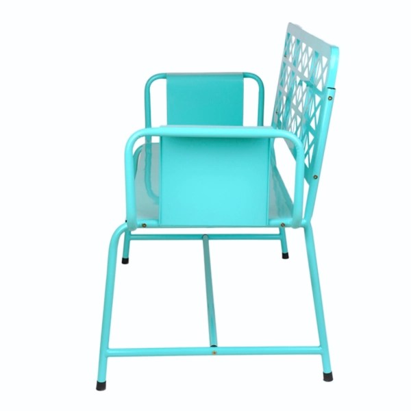 Turquoise Retro Metal Bench Kirklands
