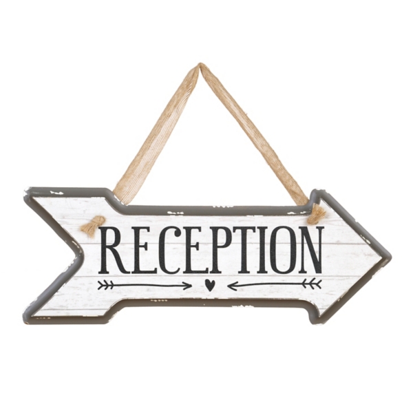 Reception Arrow Wooden Sign, Right Kirklands