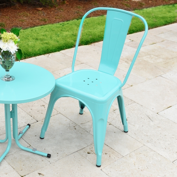 Turquoise Retro Outdoor Metal Chair Kirklands