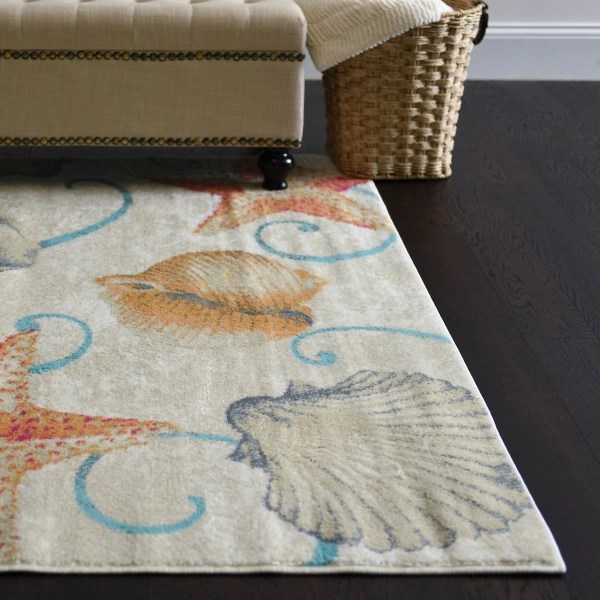 Harper Coastal Starfish and Shells Area Rug, 5x7 Kirklands