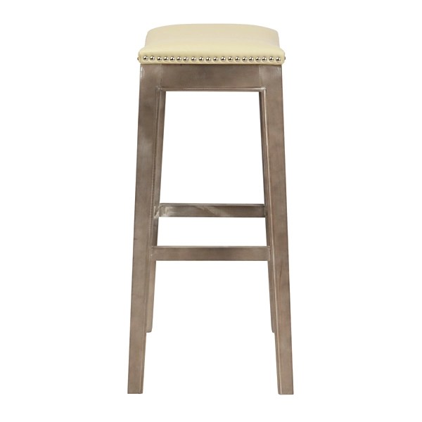 Mystique Beige Bonded Leather Bar Stool Kirklands