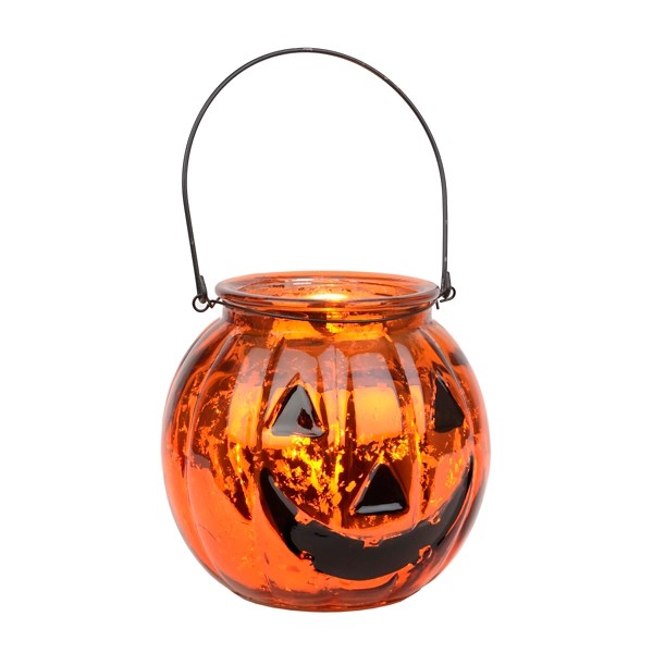 Orange Jack O' Lantern Glass Candle Holder Kirklands