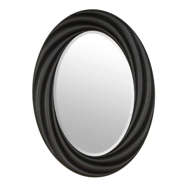 Satin Black Vortex Oval Mirror, 22x30 Kirklands