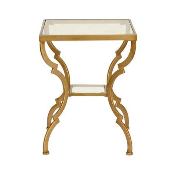 Metal and Glass Gold Geometric Accent Table Kirklands