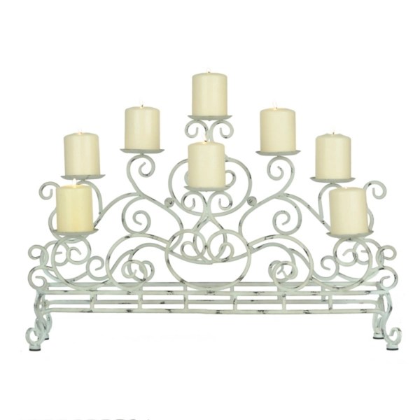 Antique White Double Fireplace Candelabra Kirklands